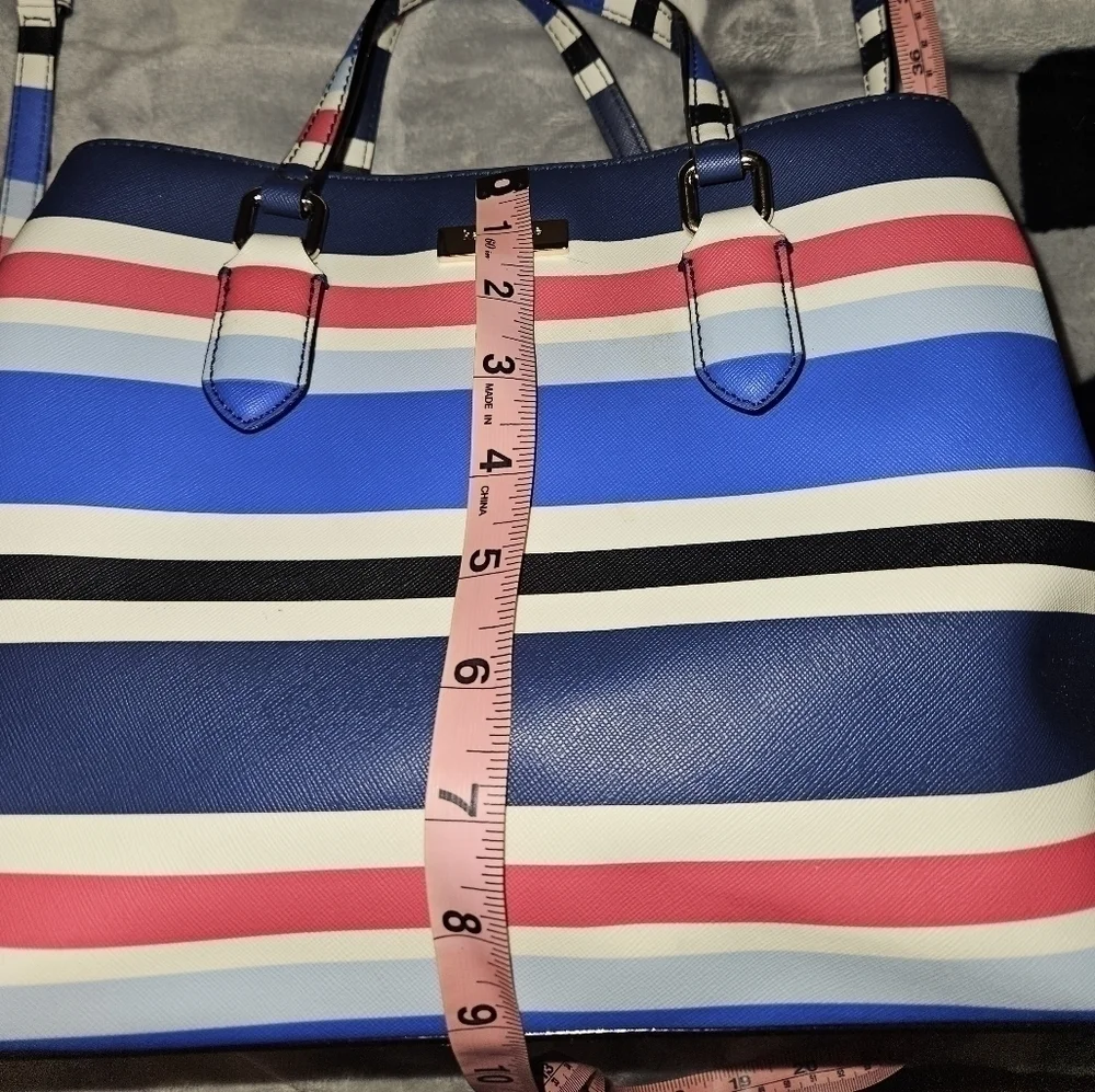 Kate Spade New York Evangelie Laurel Way Striped Satchel Crossbody Handbag Purse